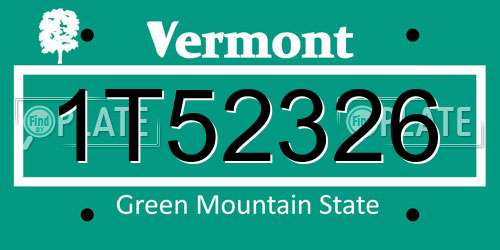 1T52326 Vermont License Plate