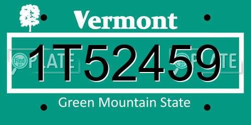 1T52459 Vermont License Plate