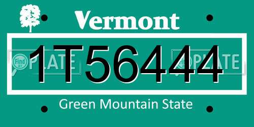 1T56444 Vermont License Plate