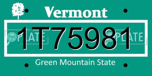 1T75981 Vermont License Plate