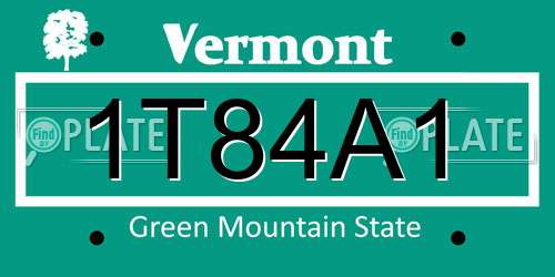1T84A1 Vermont License Plate