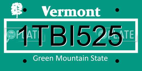 1TBI525 Vermont License Plate