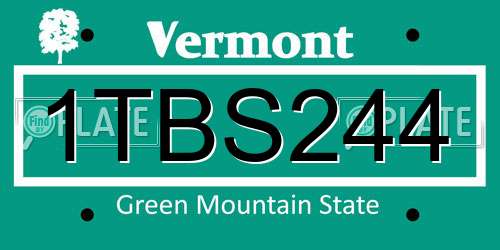 1TBS244 Vermont License Plate