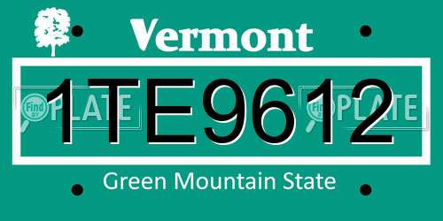 1TE9612 Vermont License Plate