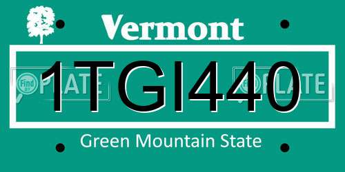 1TGI440 Vermont License Plate