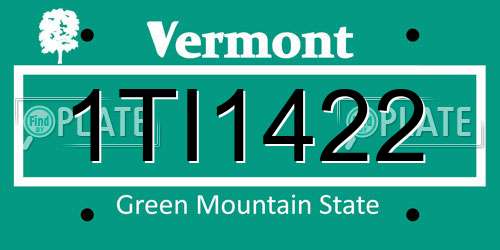 1TI1422 Vermont License Plate