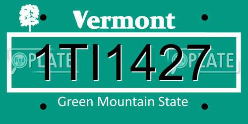 1TI1427 Vermont License Plate