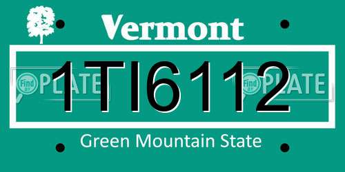 1TI6112 Vermont License Plate