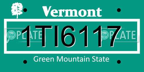 1TI6117 Vermont License Plate