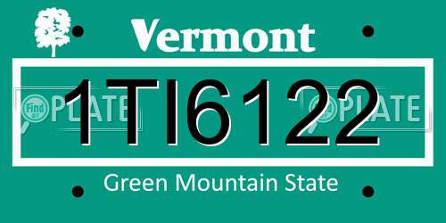 1TI6122 Vermont License Plate