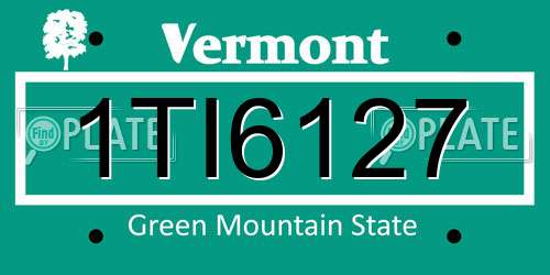1TI6127 Vermont License Plate