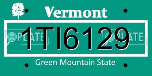1TI6129 Vermont License Plate