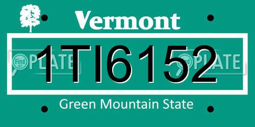 1TI6152 Vermont License Plate