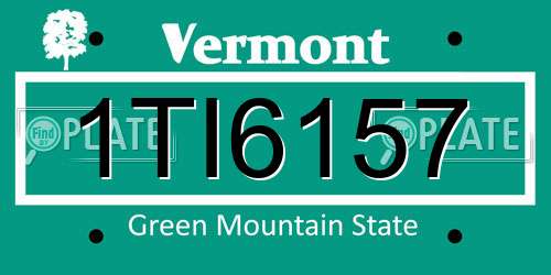 1TI6157 Vermont License Plate