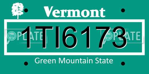 1TI6173 Vermont License Plate