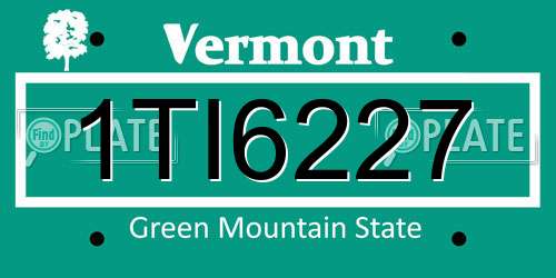 1TI6227 Vermont License Plate