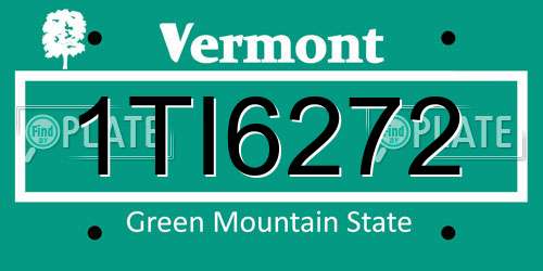 1TI6272 Vermont License Plate