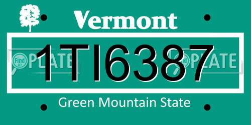 1TI6387 Vermont License Plate