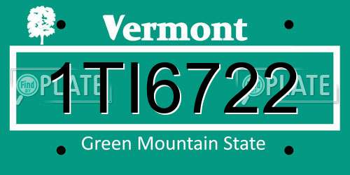 1TI6722 Vermont License Plate