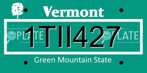 1TII427 Vermont License Plate