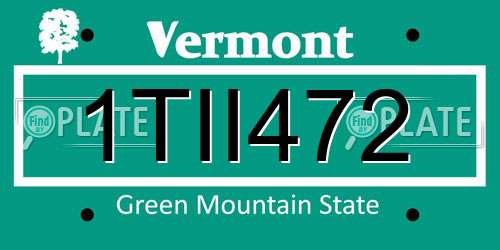 1TII472 Vermont License Plate