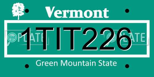 1TIT226 Vermont License Plate