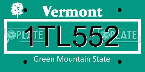 1TL552 Vermont License Plate