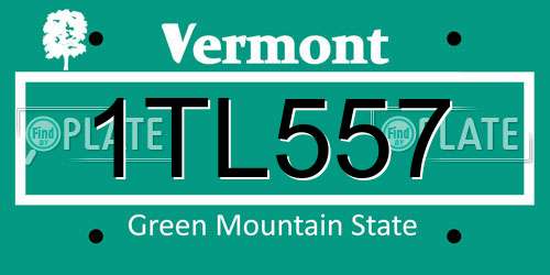 1TL557 Vermont License Plate