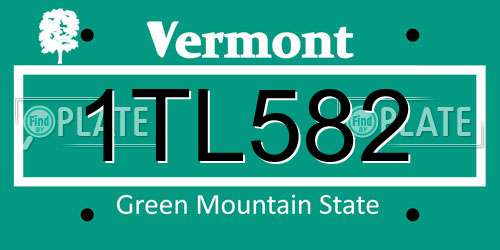 1TL582 Vermont License Plate