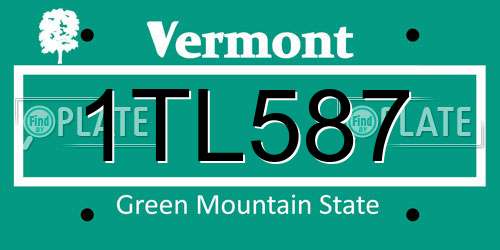 1TL587 Vermont License Plate