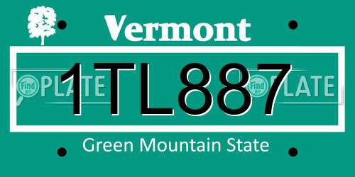 1TL887 Vermont License Plate