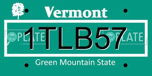 1TLB57 Vermont License Plate