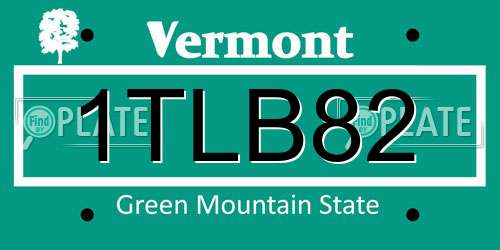 1TLB82 Vermont License Plate