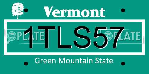 1TLS57 Vermont License Plate