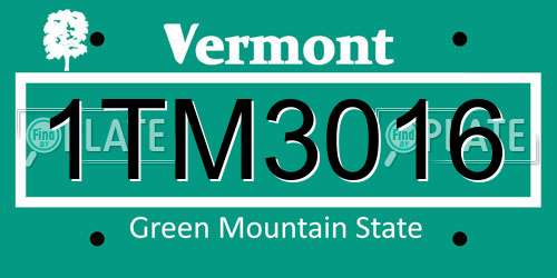 1TM3016 Vermont License Plate