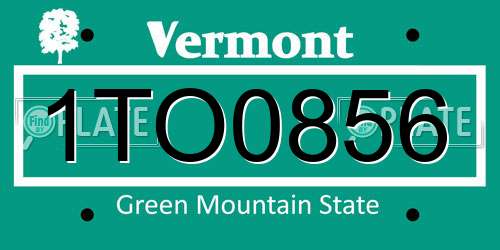 1TO0856 Vermont License Plate