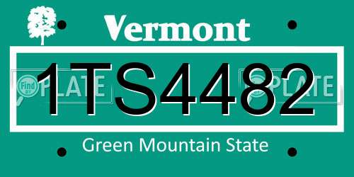 1TS4482 Vermont License Plate
