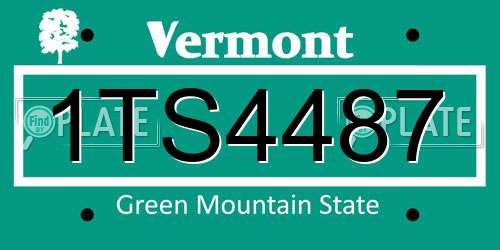 1TS4487 Vermont License Plate