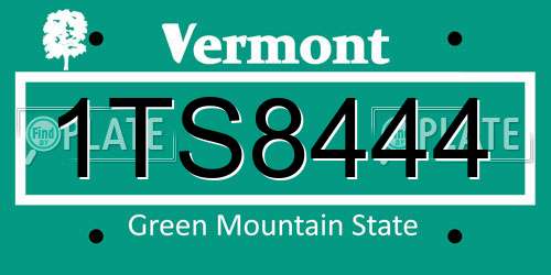 1TS8444 Vermont License Plate