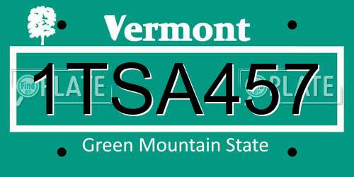 1TSA457 Vermont License Plate