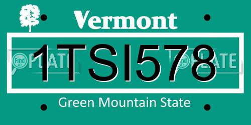 1TSI578 Vermont License Plate