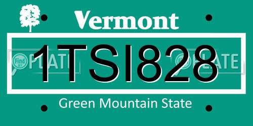 1TSI828 Vermont License Plate