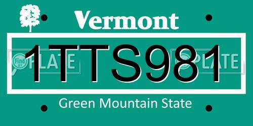 1TTS981 Vermont License Plate