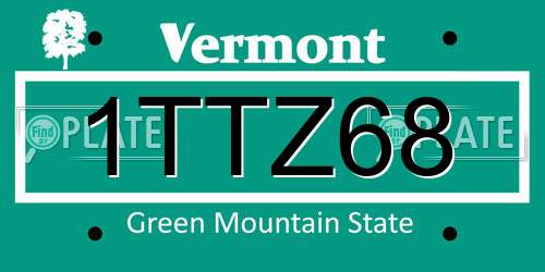1TTZ68 Vermont License Plate