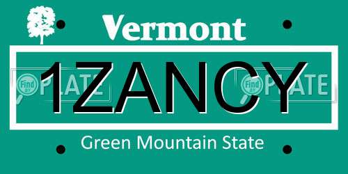 1ZANCY Vermont License Plate