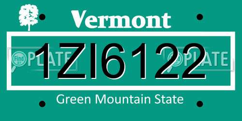1ZI6122 Vermont License Plate