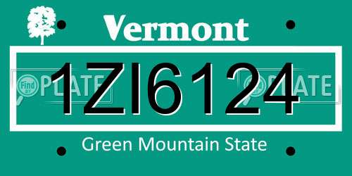 1ZI6124 Vermont License Plate