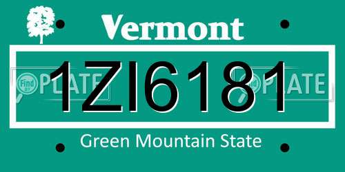 1ZI6181 Vermont License Plate