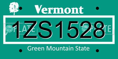 1ZS1528 Vermont License Plate