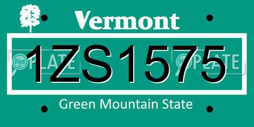 1ZS1575 Vermont License Plate